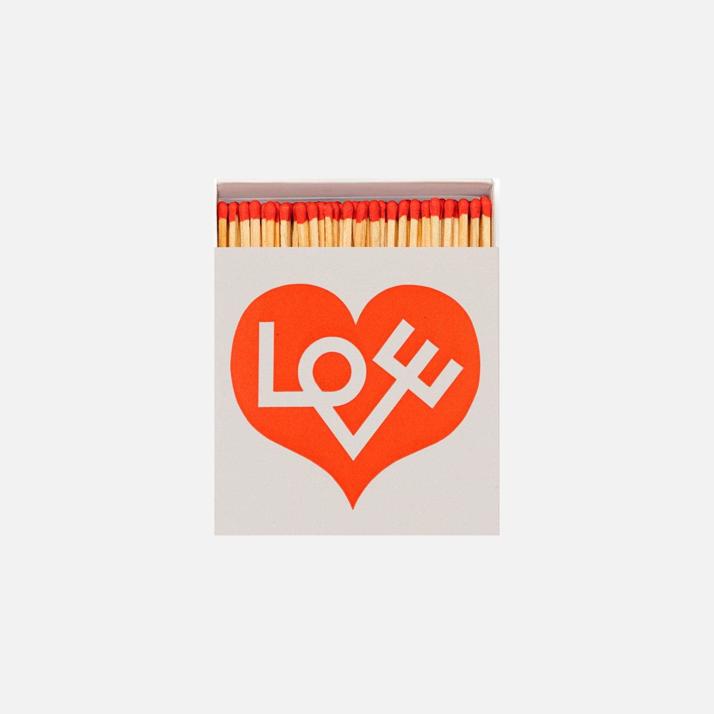 Caja cuadrada de cerillas  Love by Alexander Girard