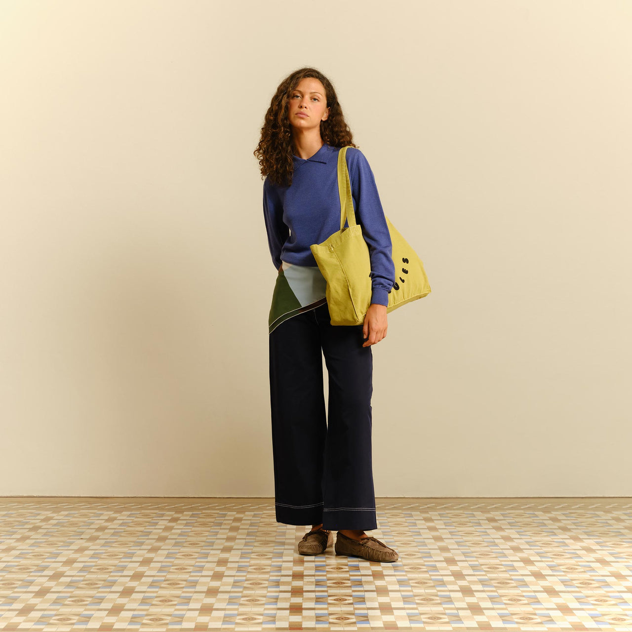 Canvas tote Smiley Matcha