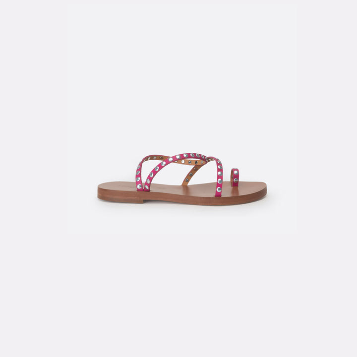 Sandalia Atenea Remaches Fucsia