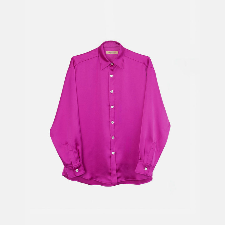 Blusa satén morado