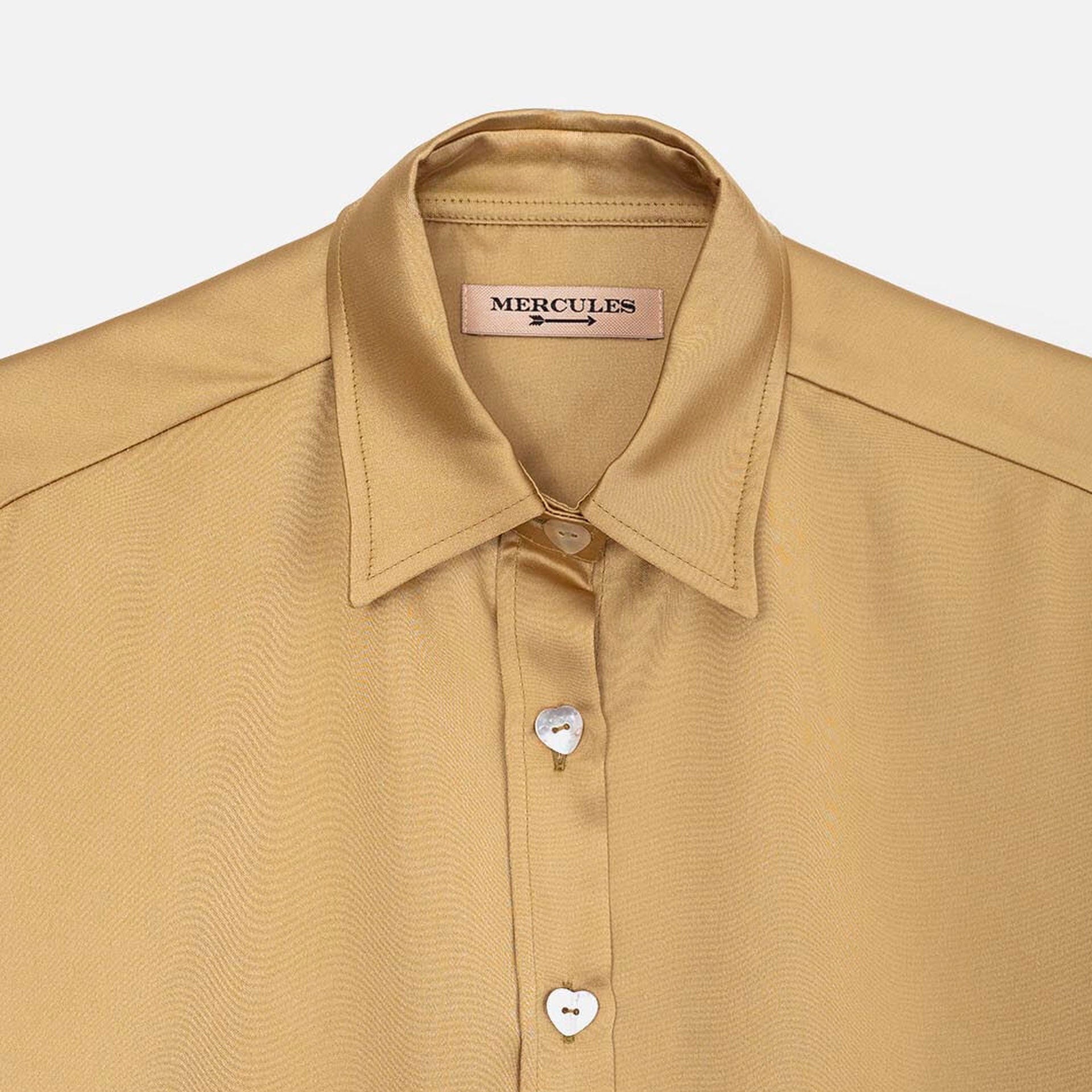 Blusa satén mostaza