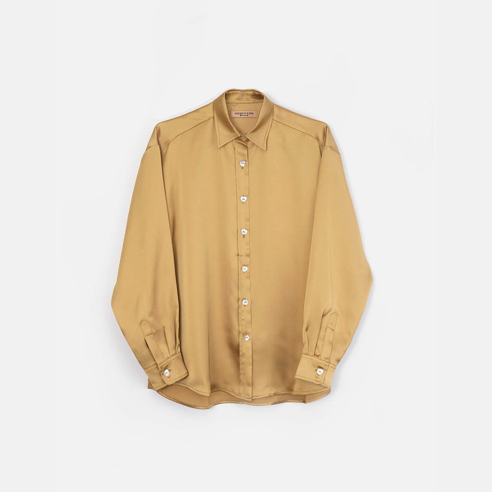 Blusa satén mostaza