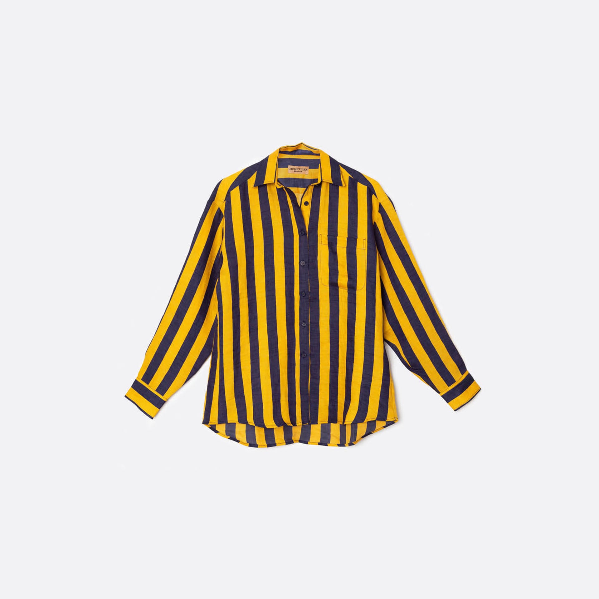 Camisa Rayas Azul y Amarillo