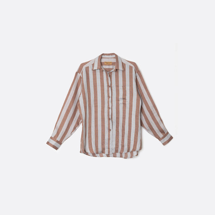 Camisa Rayas Gris y Topo