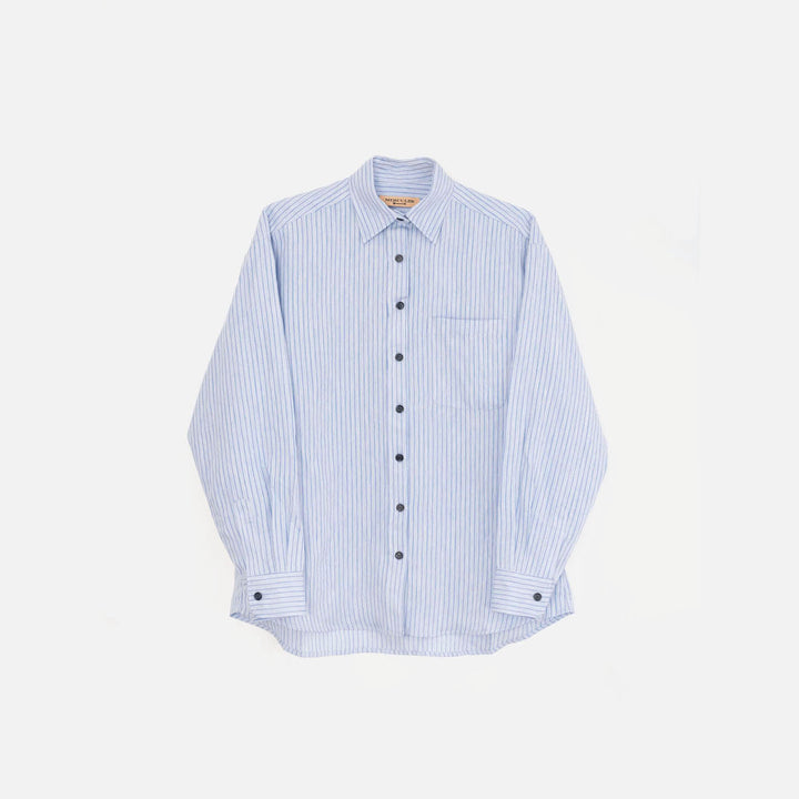 Camisa de rayas azul claro