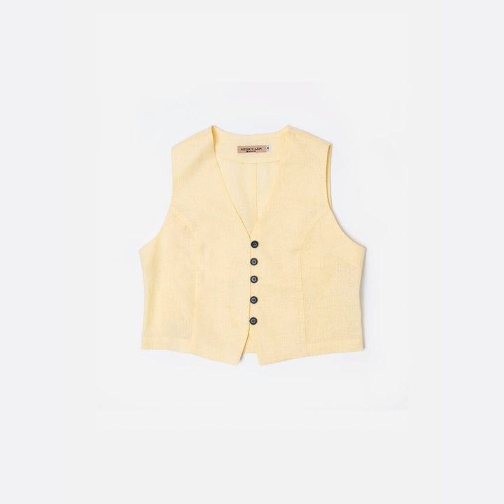 Chaleco lino amarillo