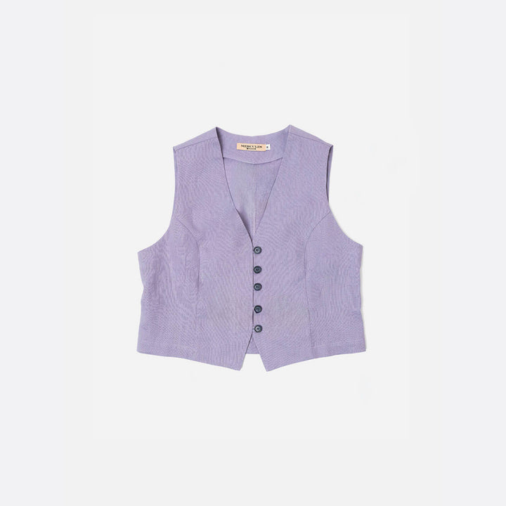 Chaleco lino lila
