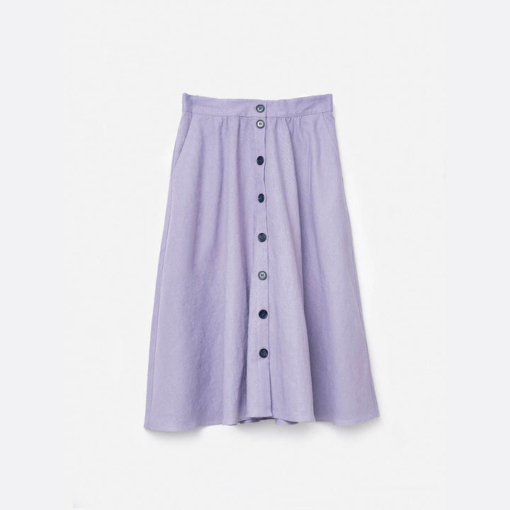 Falda lino lila