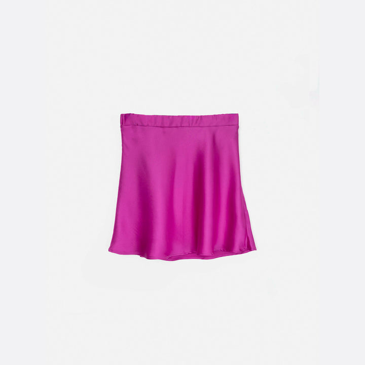 Falda satén morado