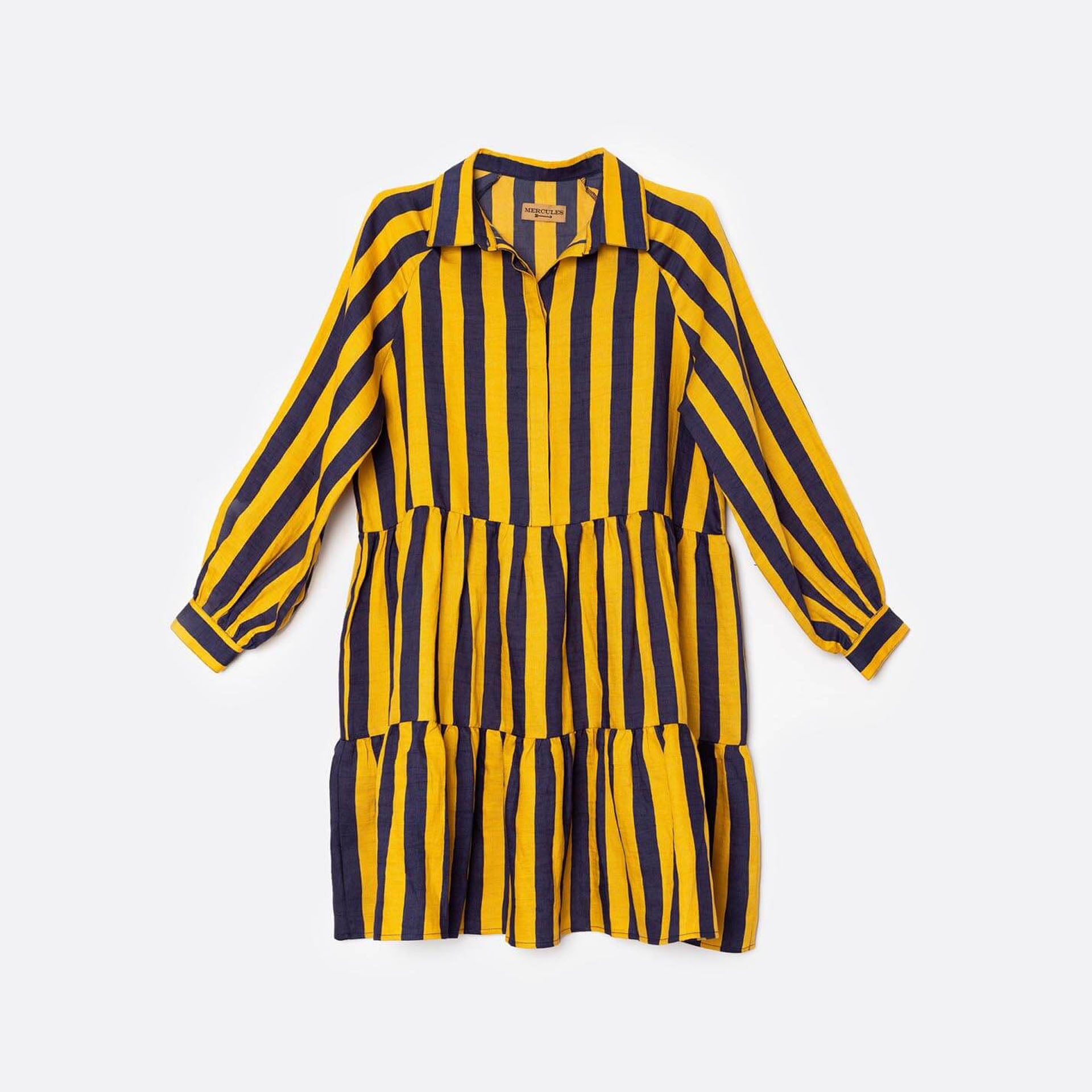 Vestido Rayas Azul y Amarillo