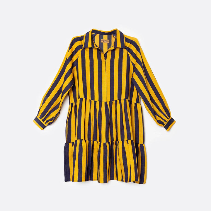Vestido Rayas Azul y Amarillo