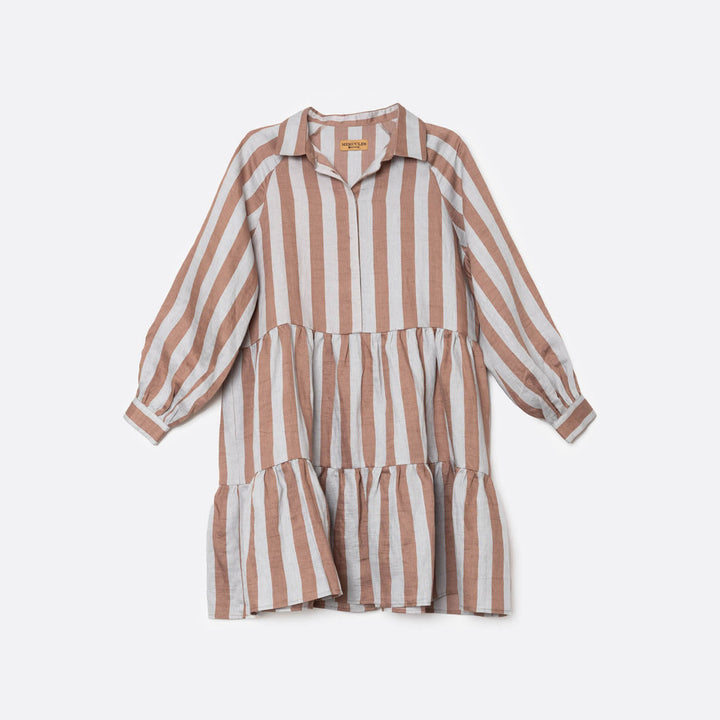 Vestido Rayas Gris y Topo