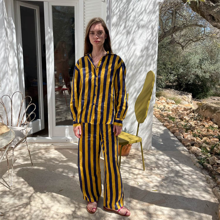 Pantalón Rayas Azul y Amarillo