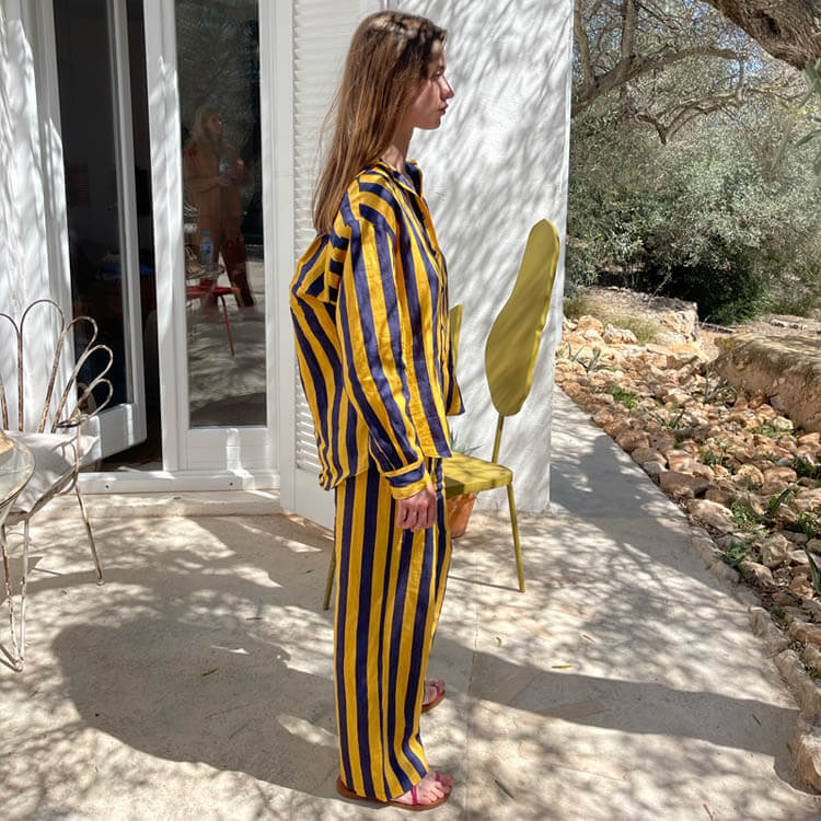 Pantalón Rayas Azul y Amarillo