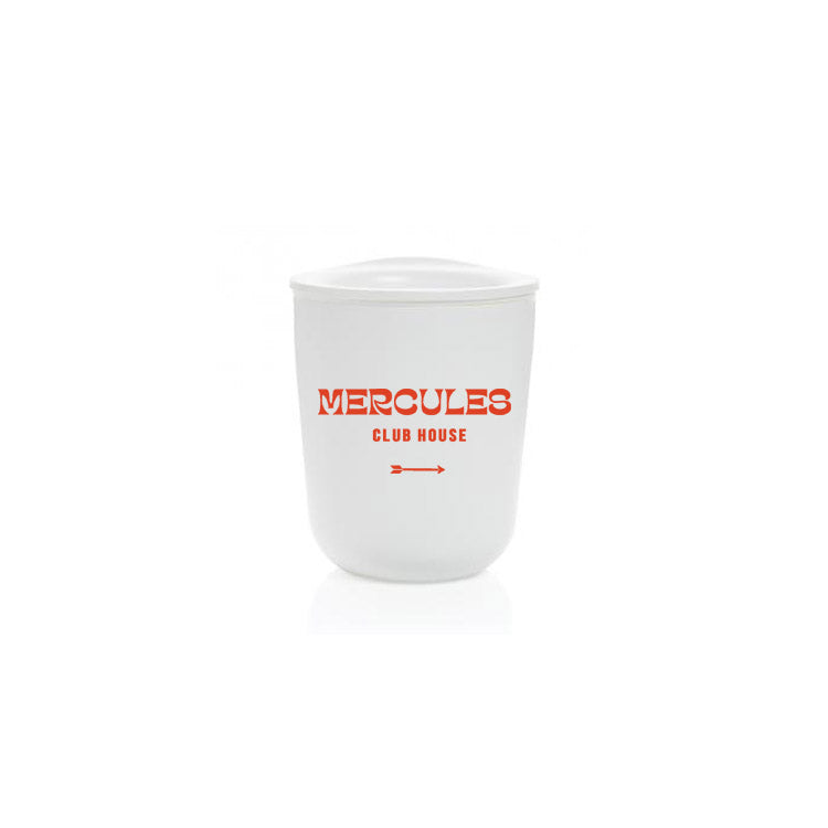 Vaso Take Away pequeño blanco con logo Mercules Clubhouse